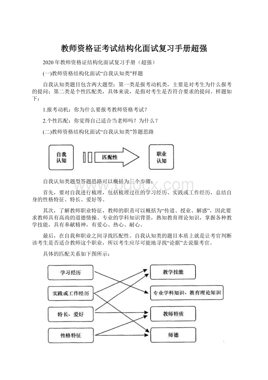 教师资格证考试结构化面试复习手册超强Word文档下载推荐.docx