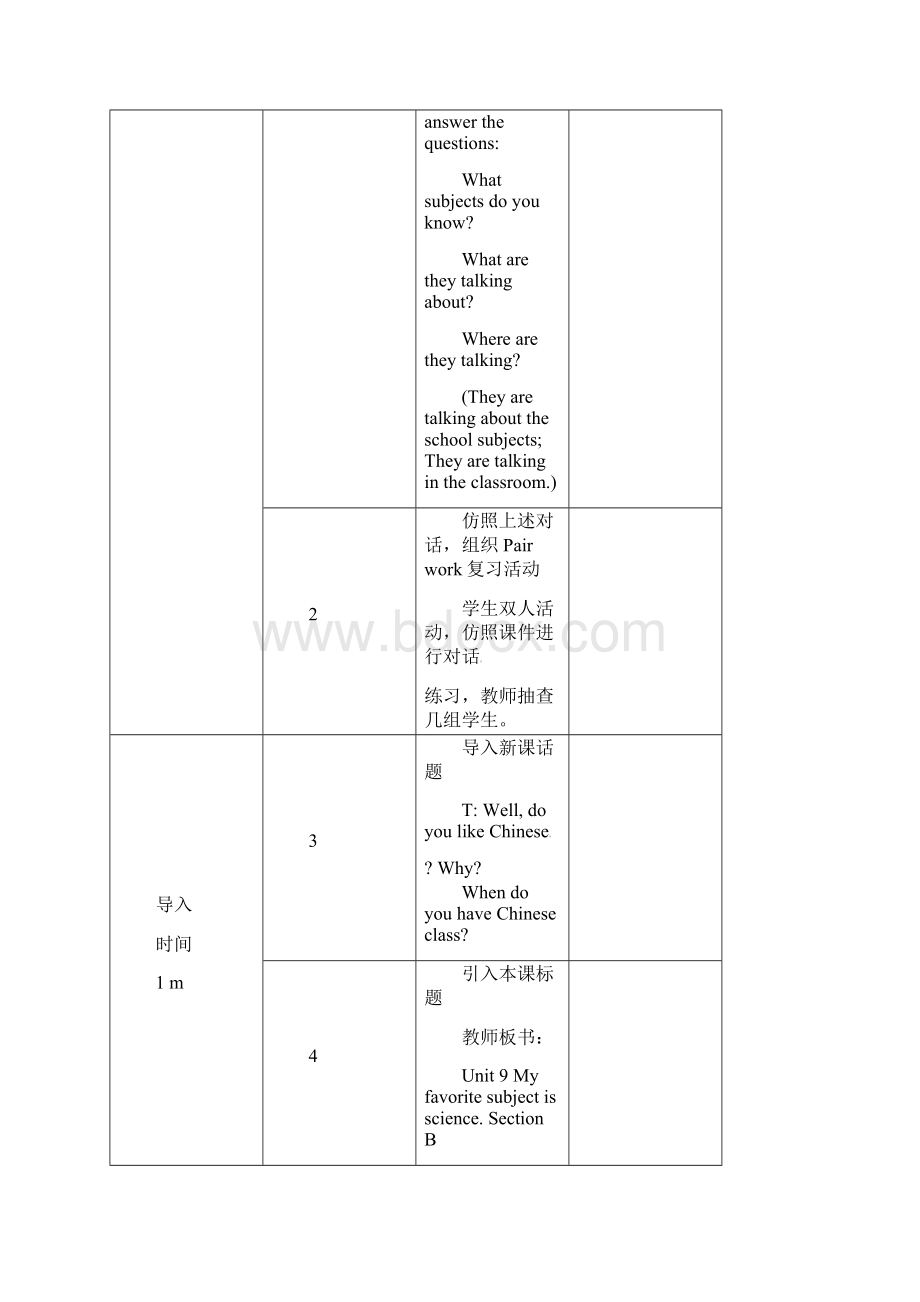 人教新目标版七年级英语上册Unit9Myfavoritesubjectisscience第4课时教学设计文档格式.docx_第2页