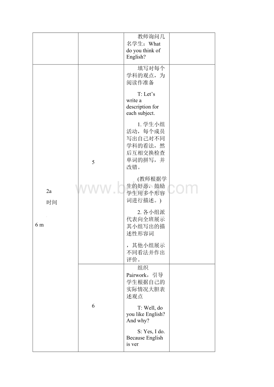 人教新目标版七年级英语上册Unit9Myfavoritesubjectisscience第4课时教学设计文档格式.docx_第3页