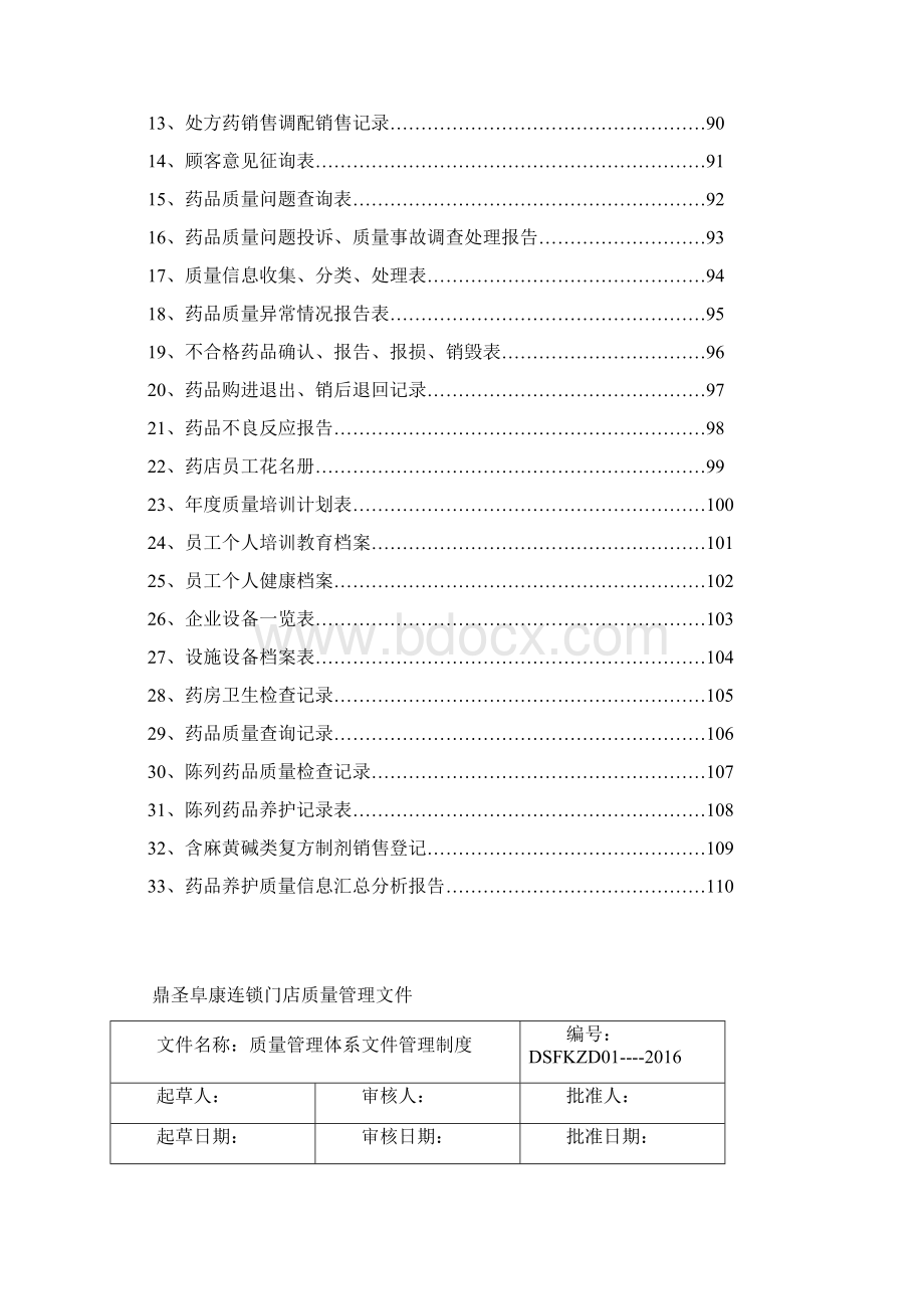 药品连锁门店质量管理体系文件Word文档下载推荐.docx_第3页