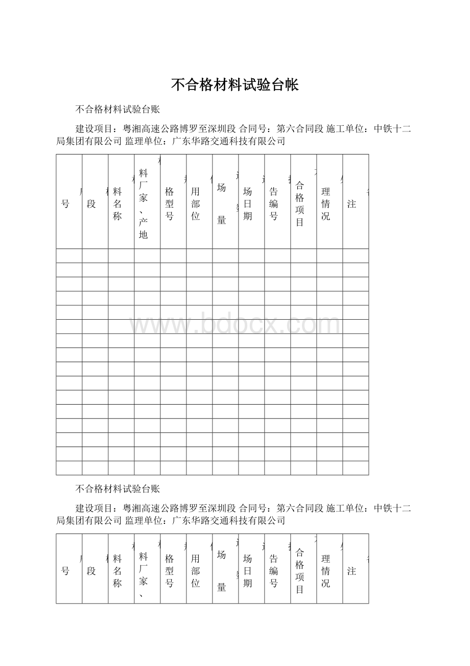 不合格材料试验台帐.docx