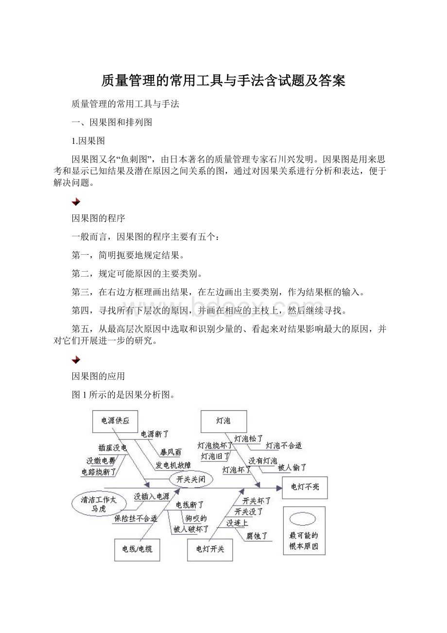 质量管理的常用工具与手法含试题及答案Word文档格式.docx_第1页