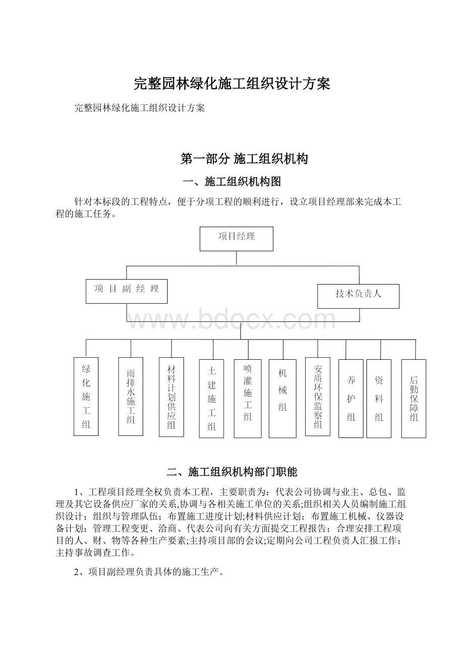 完整园林绿化施工组织设计方案.docx