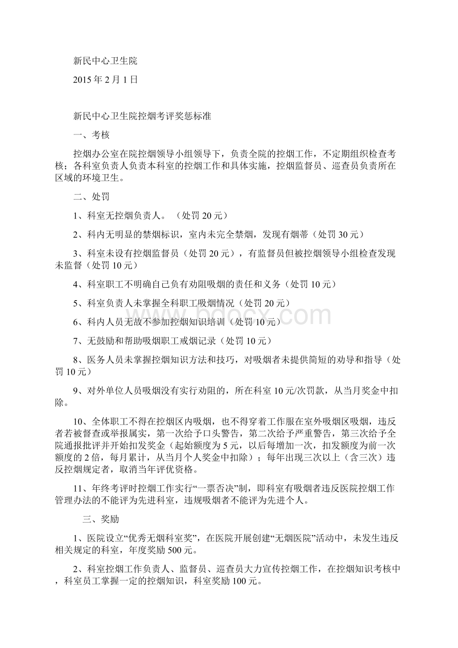 医院控烟考评奖惩制度考评奖惩标准考评奖惩记录表控烟监督员培训劝阻吸烟制度劝阻吸烟记录.docx_第2页