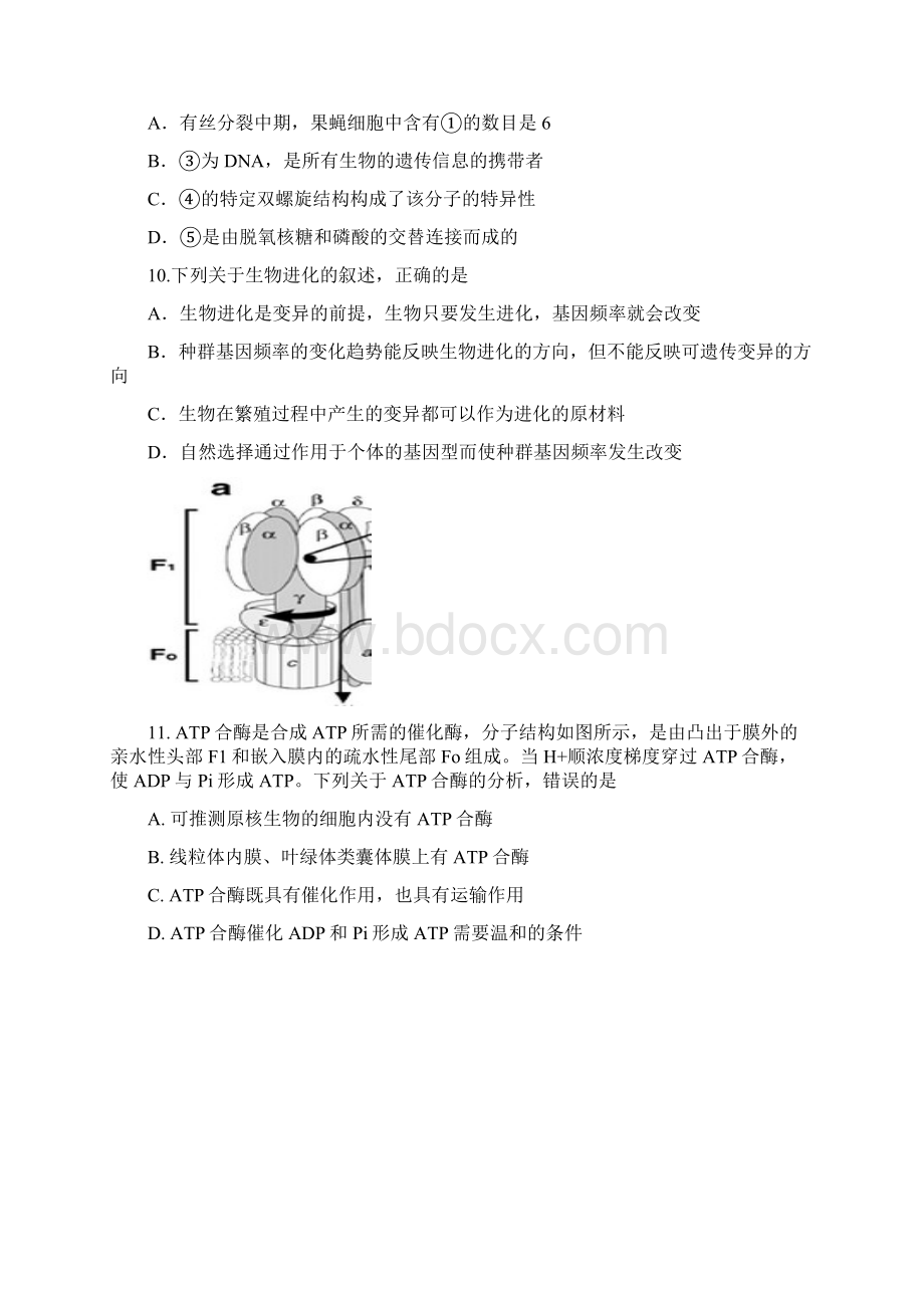 浙江省杭州十八中届高三上学期生物周末自测卷八精校Word版含答案Word文档下载推荐.docx_第3页