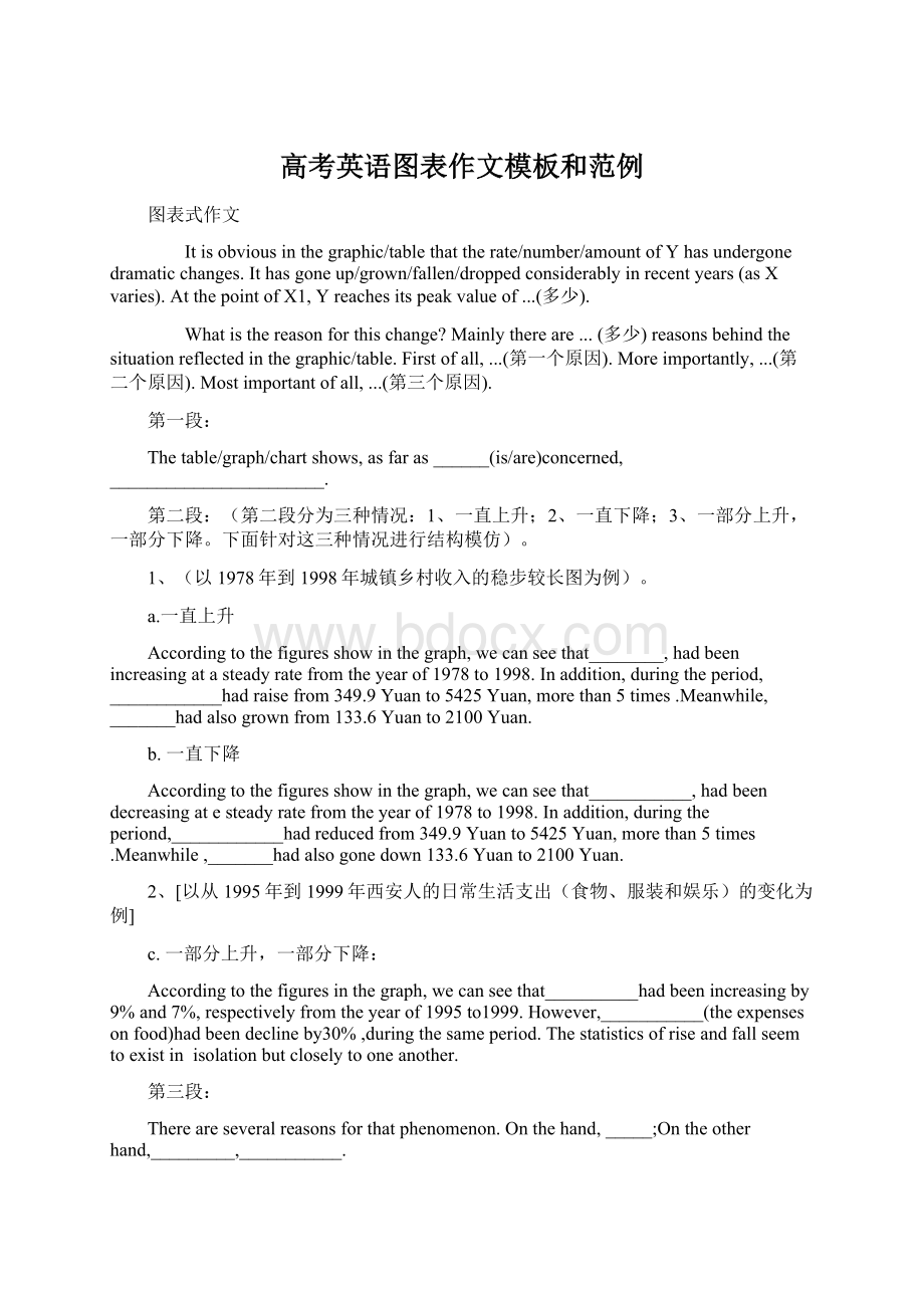 高考英语图表作文模板和范例Word文档下载推荐.docx_第1页