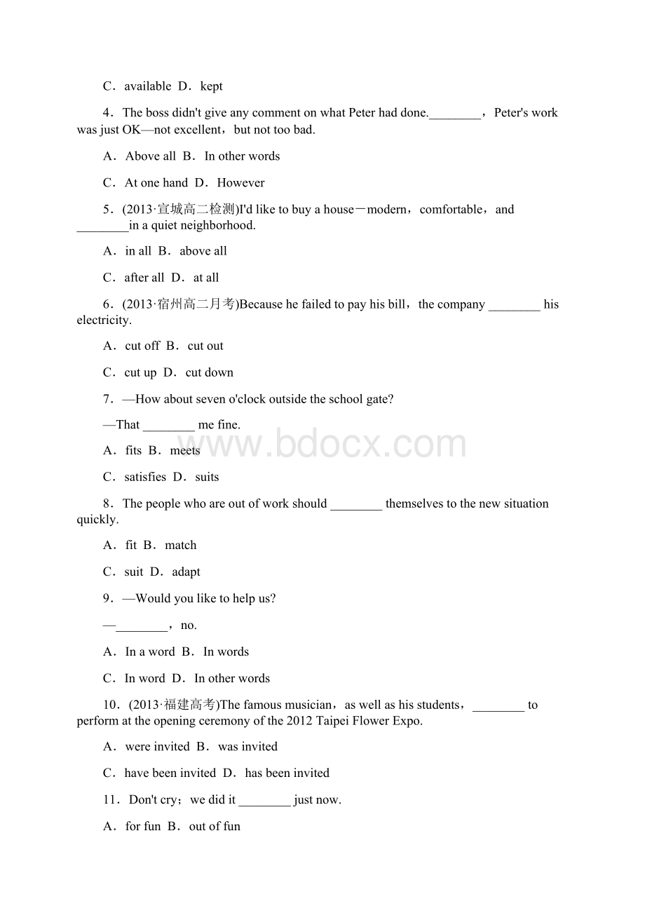 人教版高中英语选修七课时作业一WarmingUpReading.docx_第2页