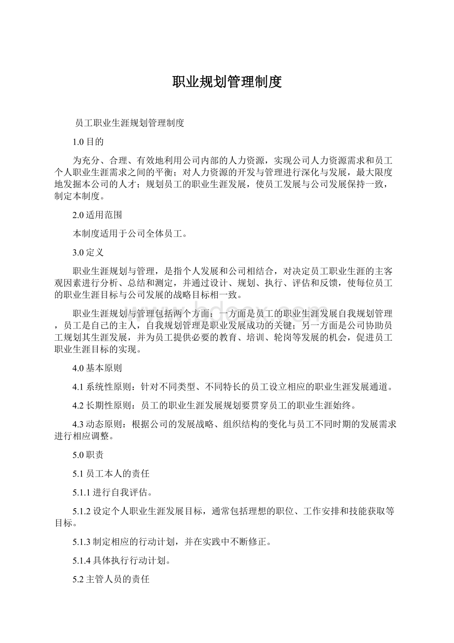 职业规划管理制度Word文件下载.docx