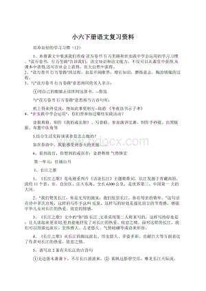 小六下册语文复习资料Word文件下载.docx