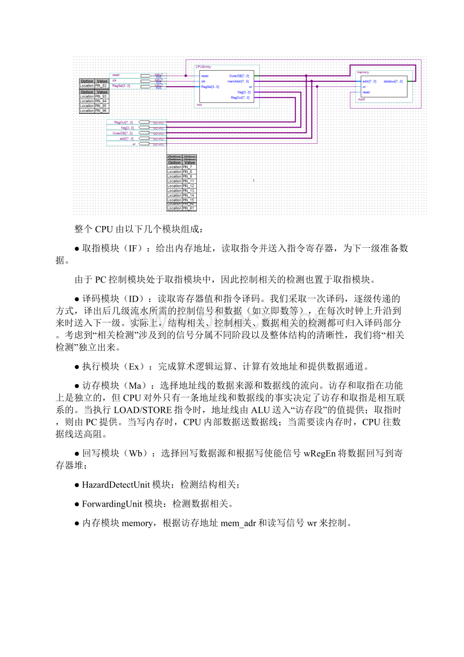 5级流水无cacheCPU实验计算机组成原理课程设计报告.docx_第3页