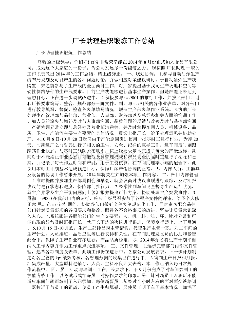 厂长助理挂职锻炼工作总结.docx