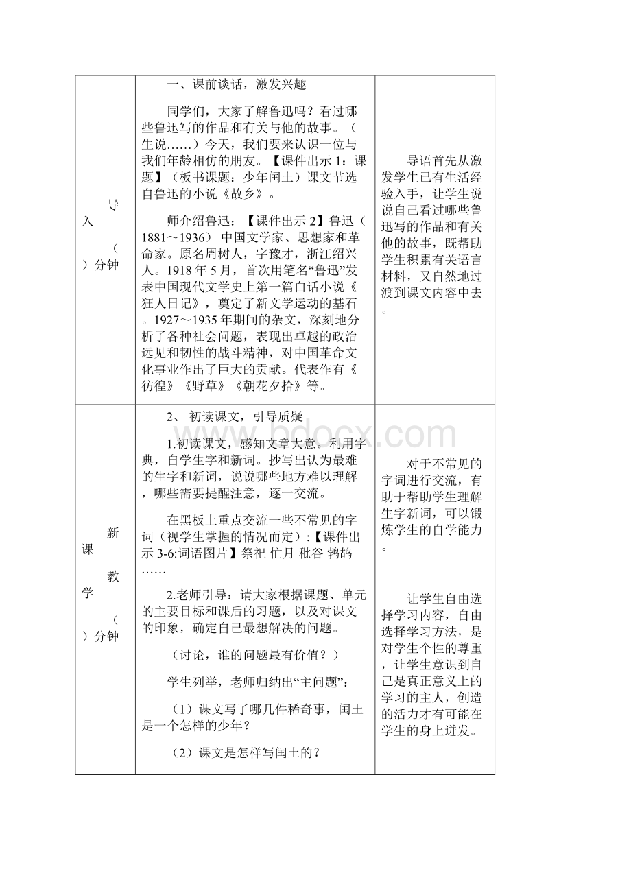 部编版六年级语文上册第24课《少年闰土》精品教案+说课稿.docx_第2页