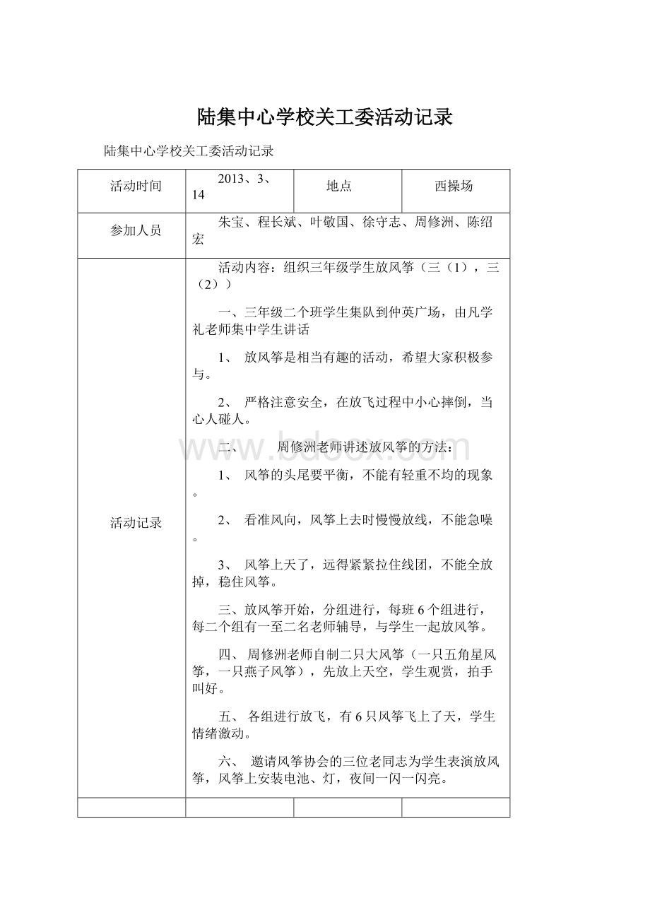 陆集中心学校关工委活动记录.docx_第1页