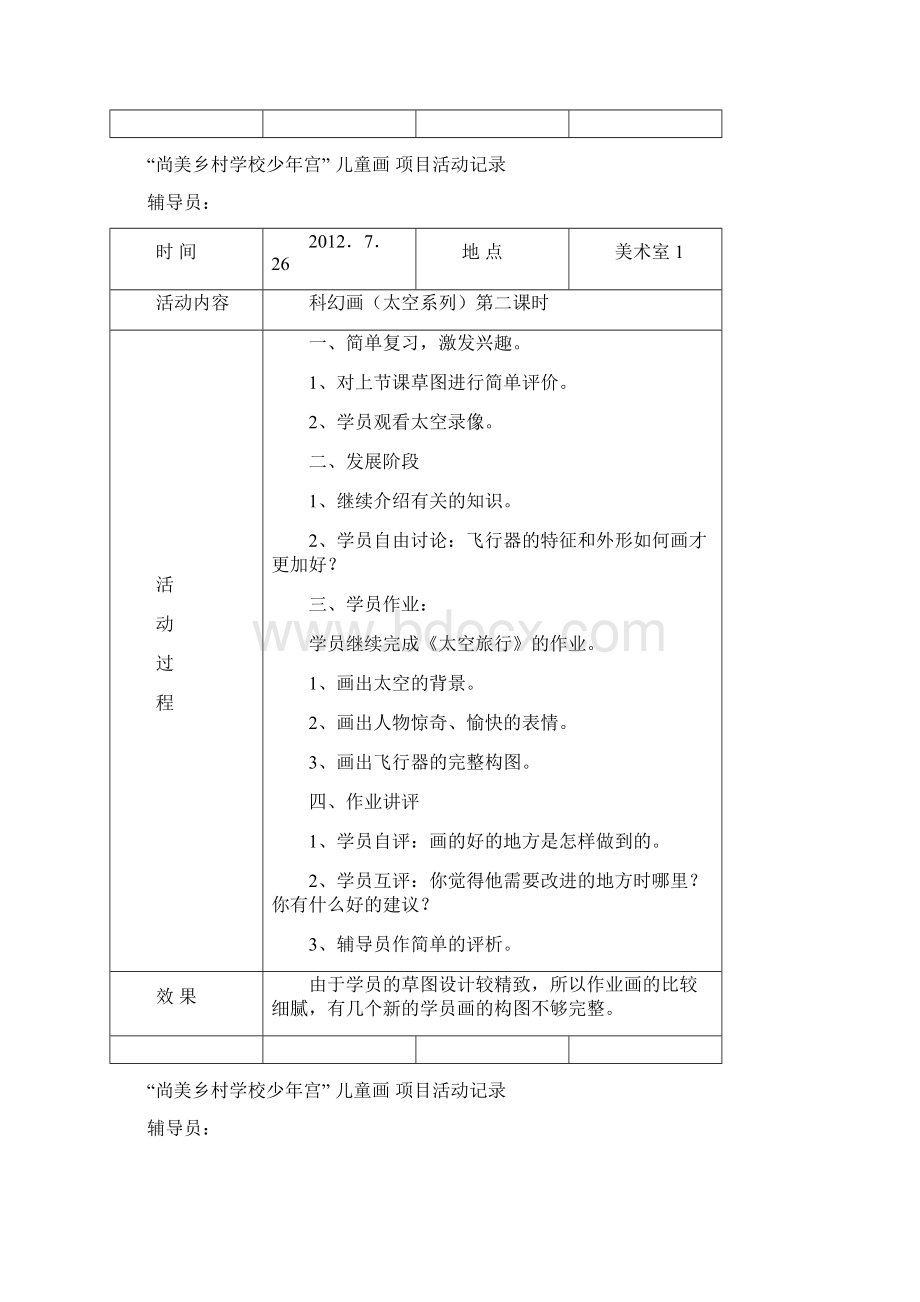 少年宫儿童画项目活动记录.docx_第2页