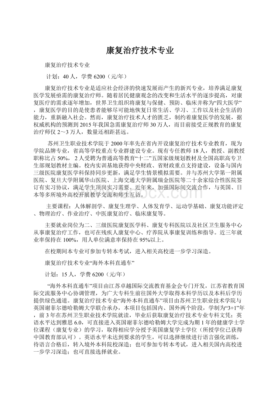 康复治疗技术专业Word格式文档下载.docx_第1页