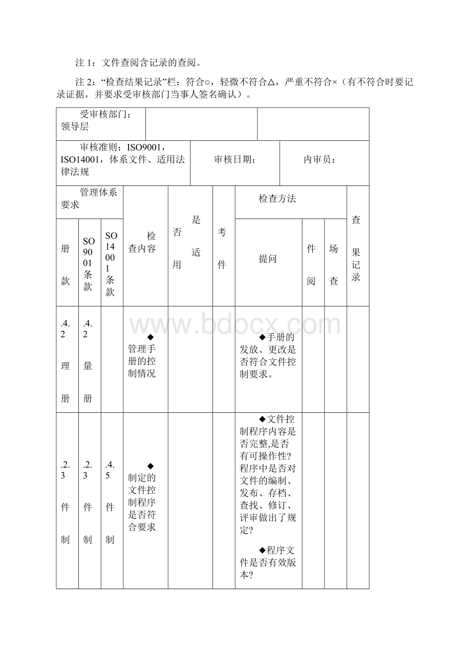 ISO9001ISO14001内审检查表全套文档格式.docx_第3页