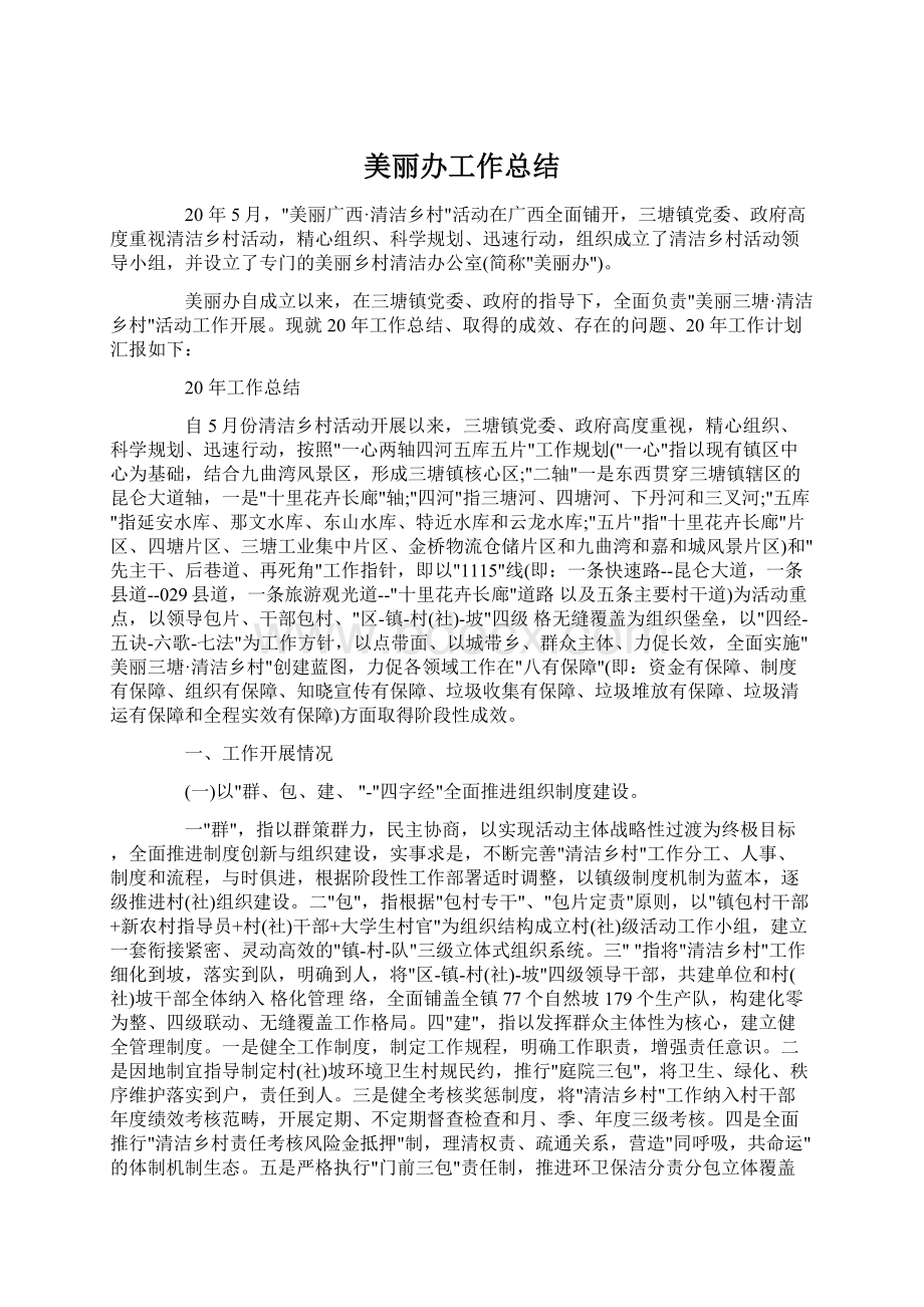 美丽办工作总结Word格式文档下载.docx