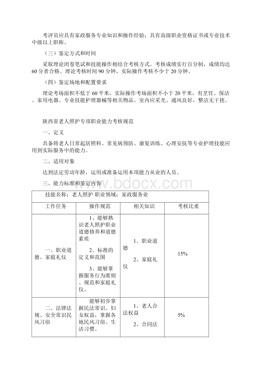 陕西省家政服务专项职业能力考核规范模板.docx_第3页