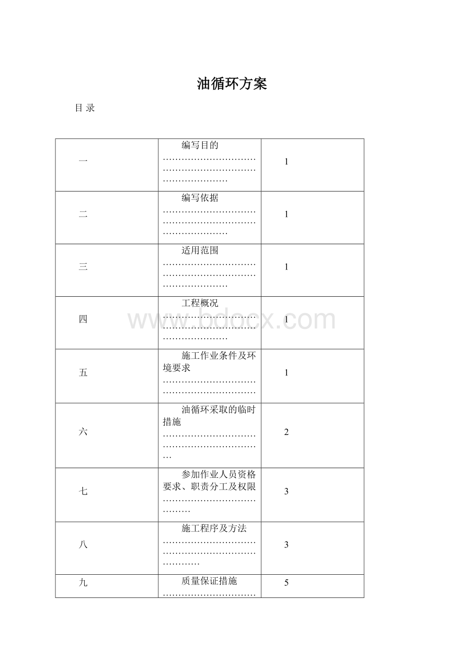 油循环方案Word格式文档下载.docx_第1页