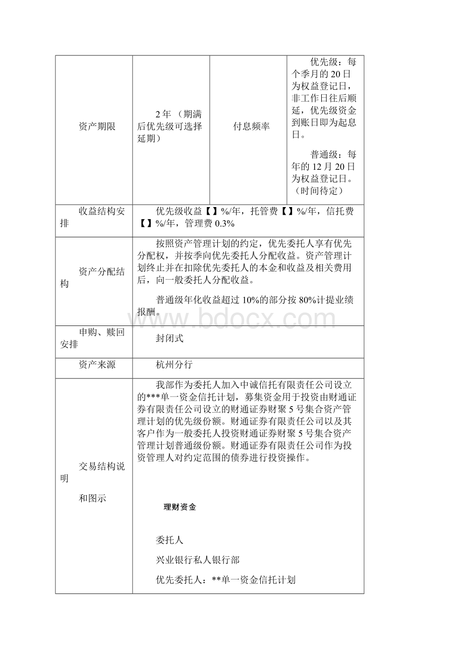 0806财通兴业分级债财聚5号要素表Word格式.docx_第2页