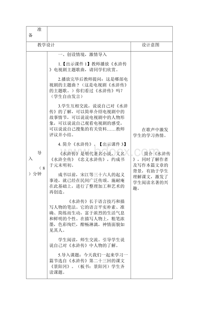 部编版五年级语文下册6 景阳冈教案文档格式.docx_第2页