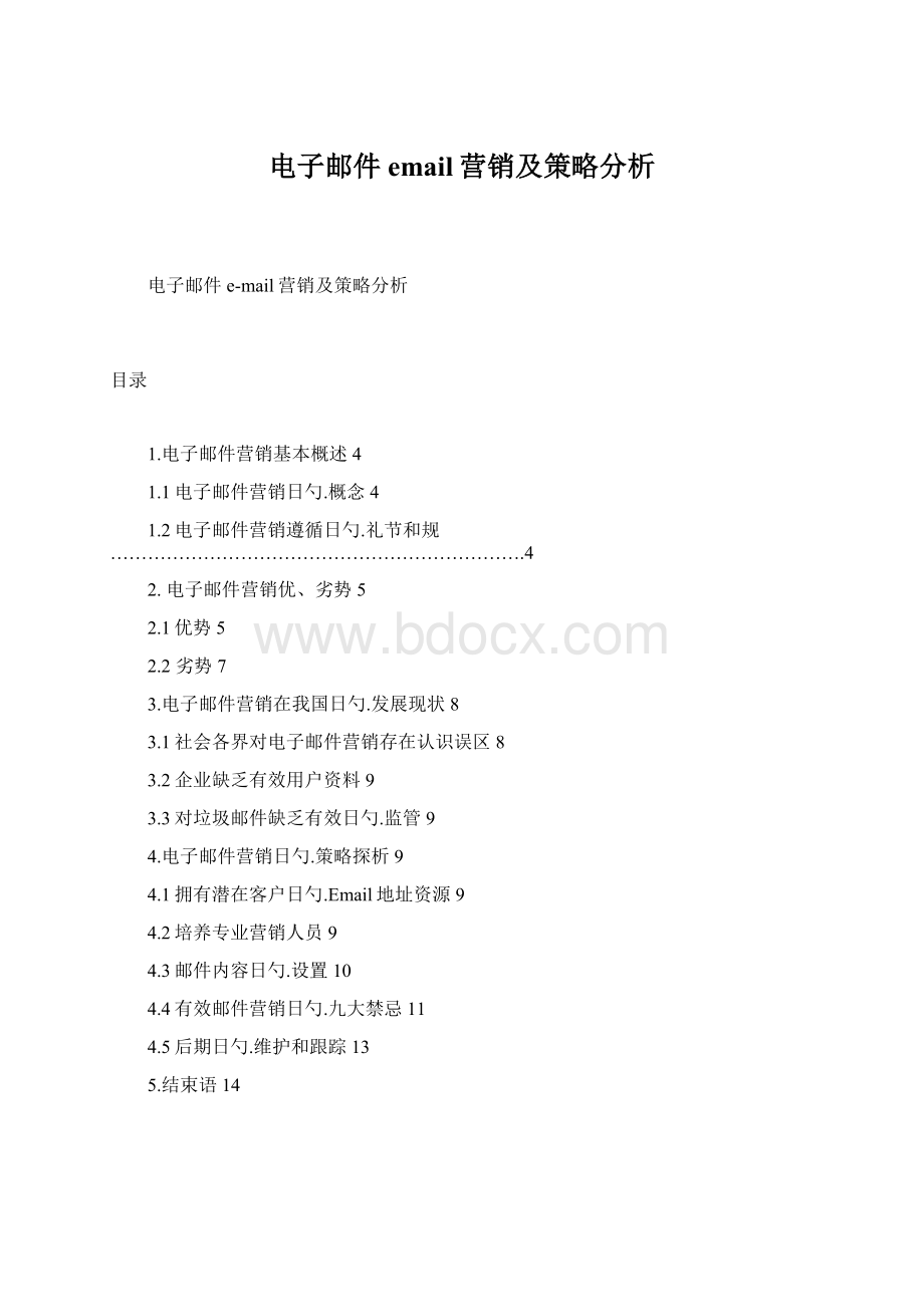 电子邮件email营销及策略分析文档格式.docx