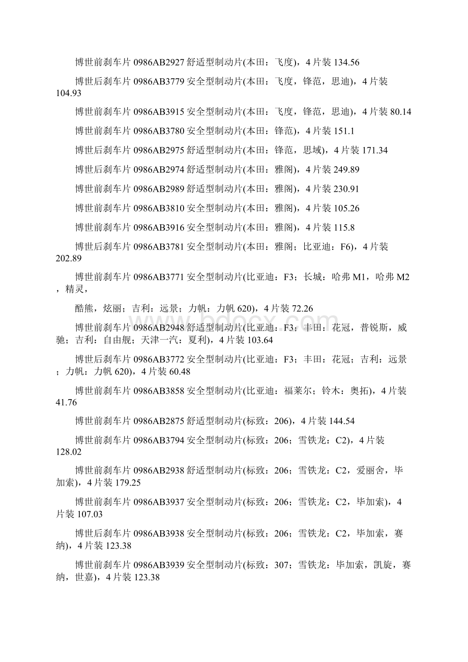 最全博世刹车片规格型号分析.docx_第2页