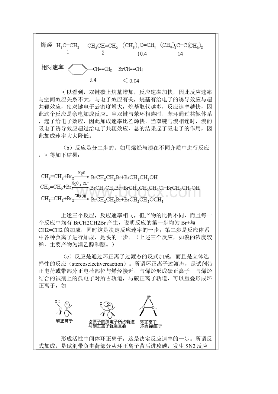 烯烃的亲电加成反应Word文档格式.docx_第2页