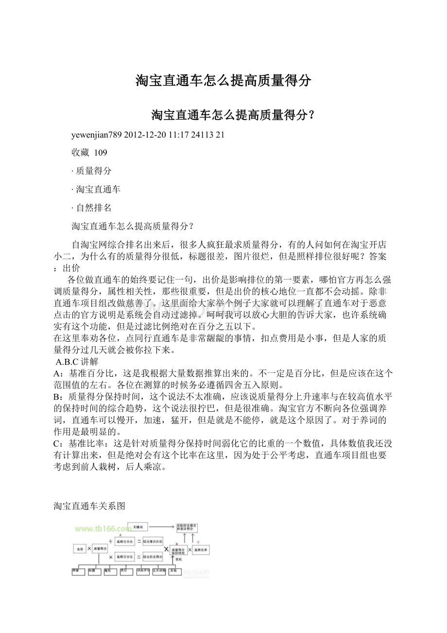 淘宝直通车怎么提高质量得分.docx_第1页