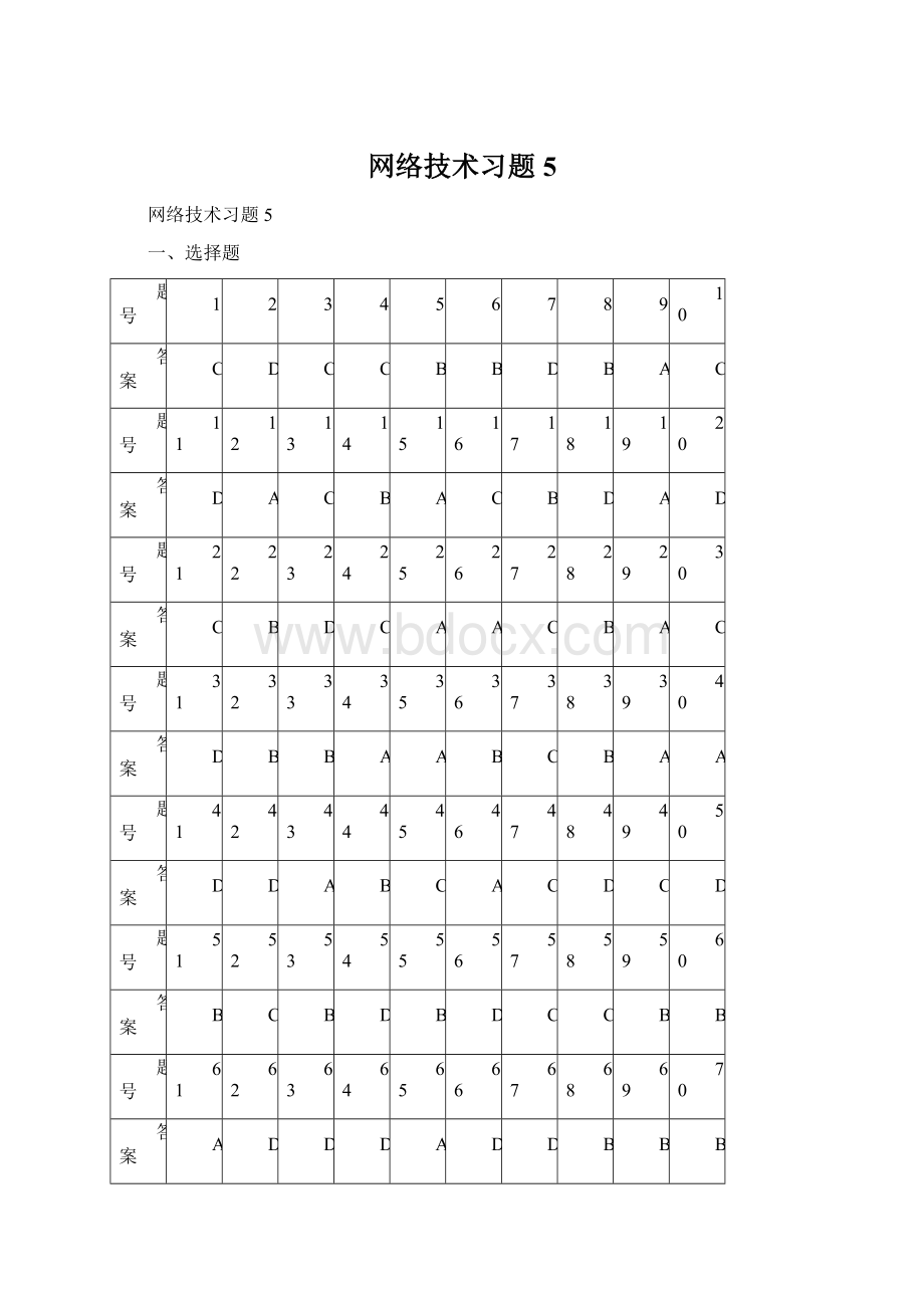 网络技术习题5.docx_第1页