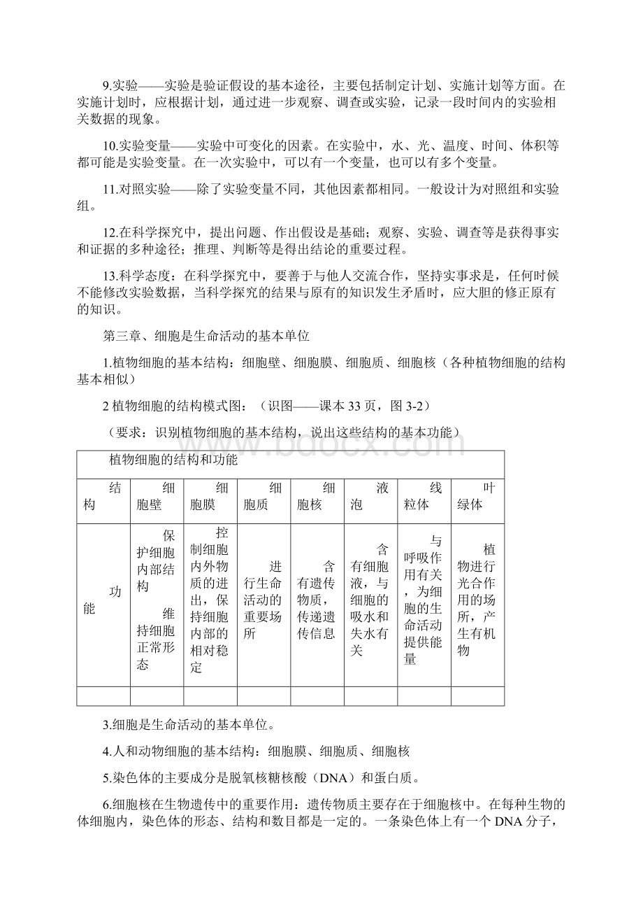 漕涧中学七年级生物上册期末复习资料Word格式文档下载.docx_第3页