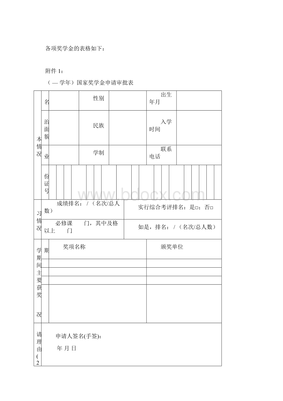 各项奖学金表格Word格式文档下载.docx_第2页