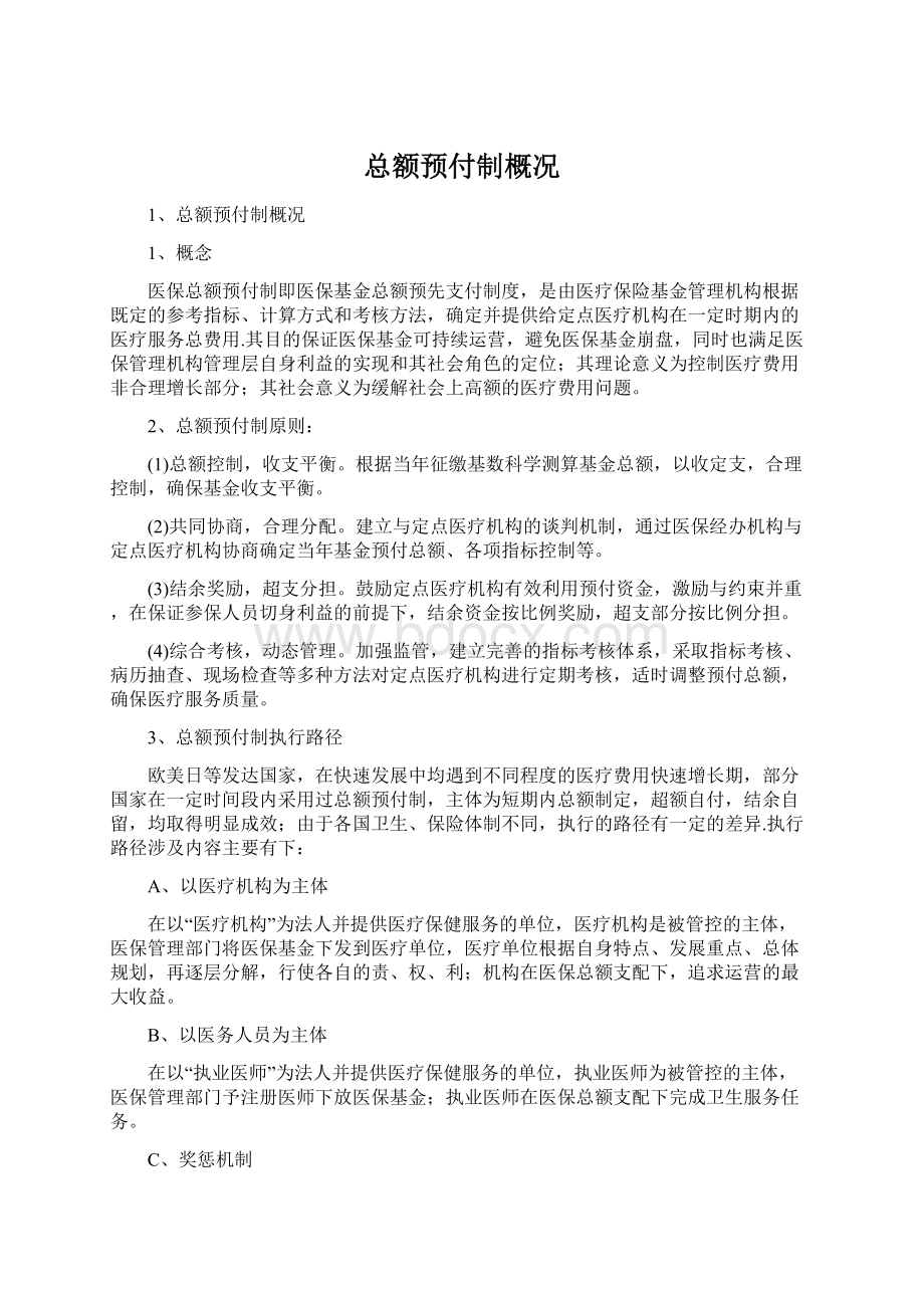 总额预付制概况.docx