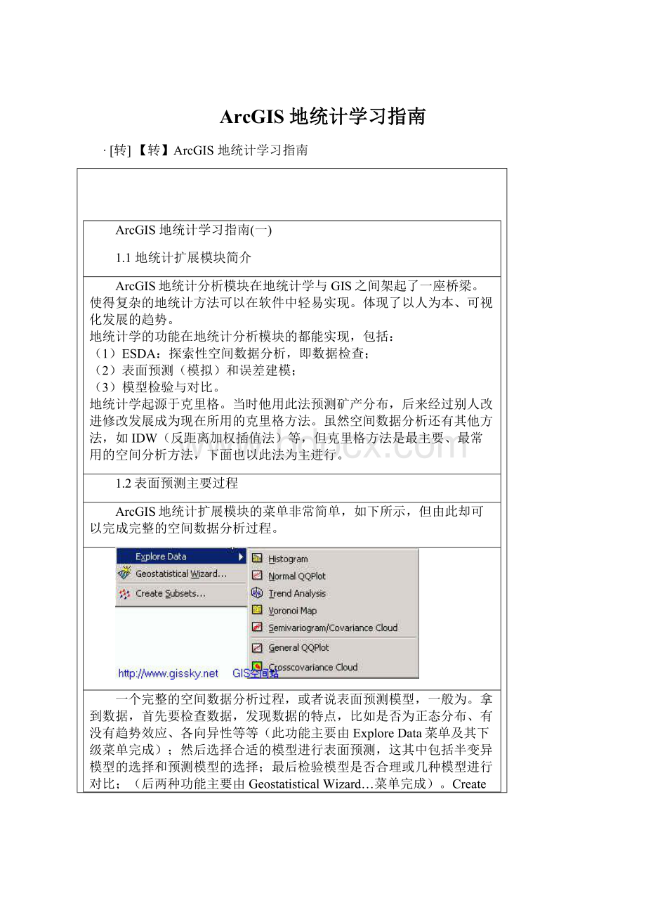 ArcGIS 地统计学习指南.docx_第1页