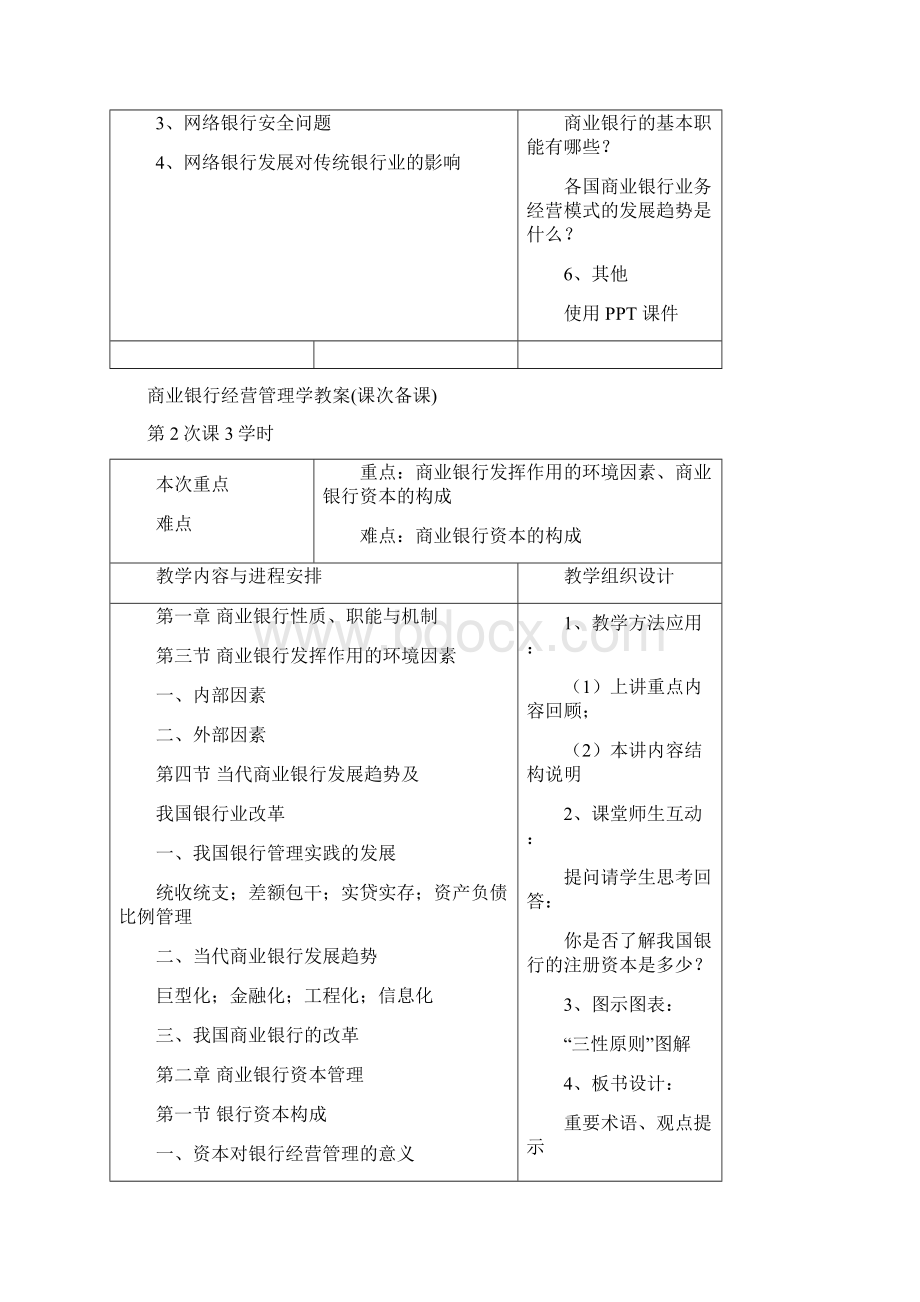 商业银行经营管理学教案课次备课Word文档格式.docx_第2页