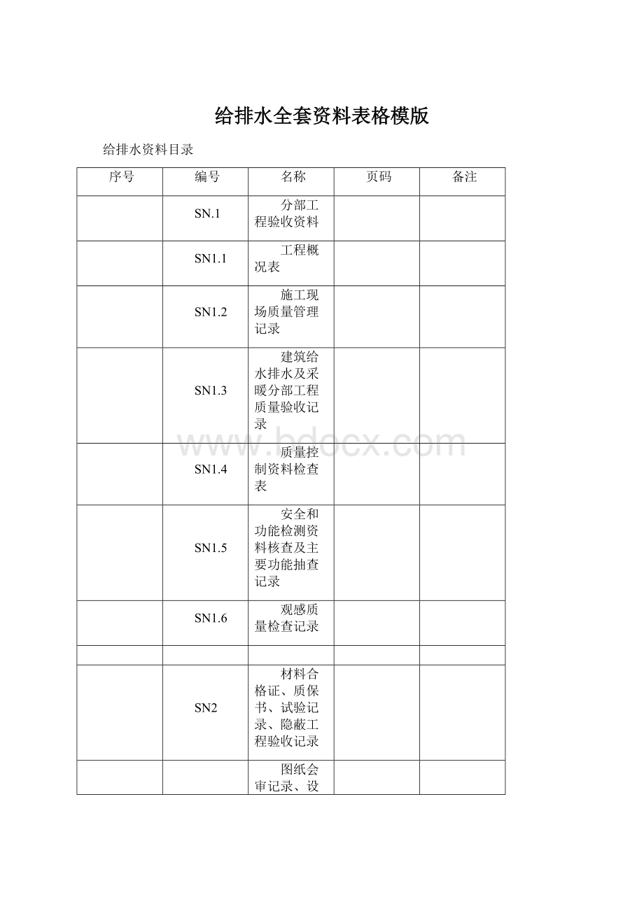 给排水全套资料表格模版.docx_第1页