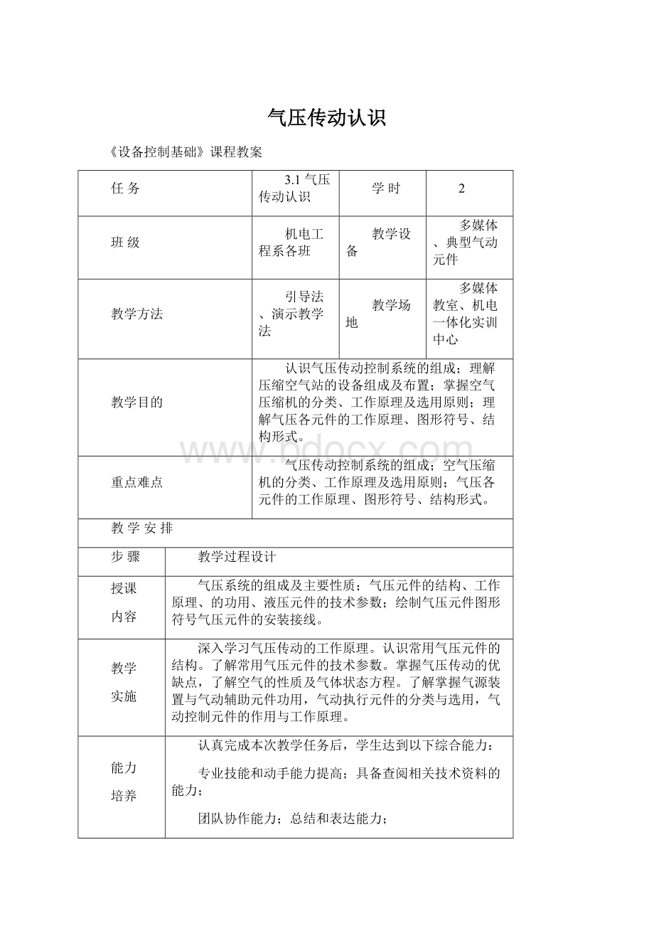 气压传动认识文档格式.docx