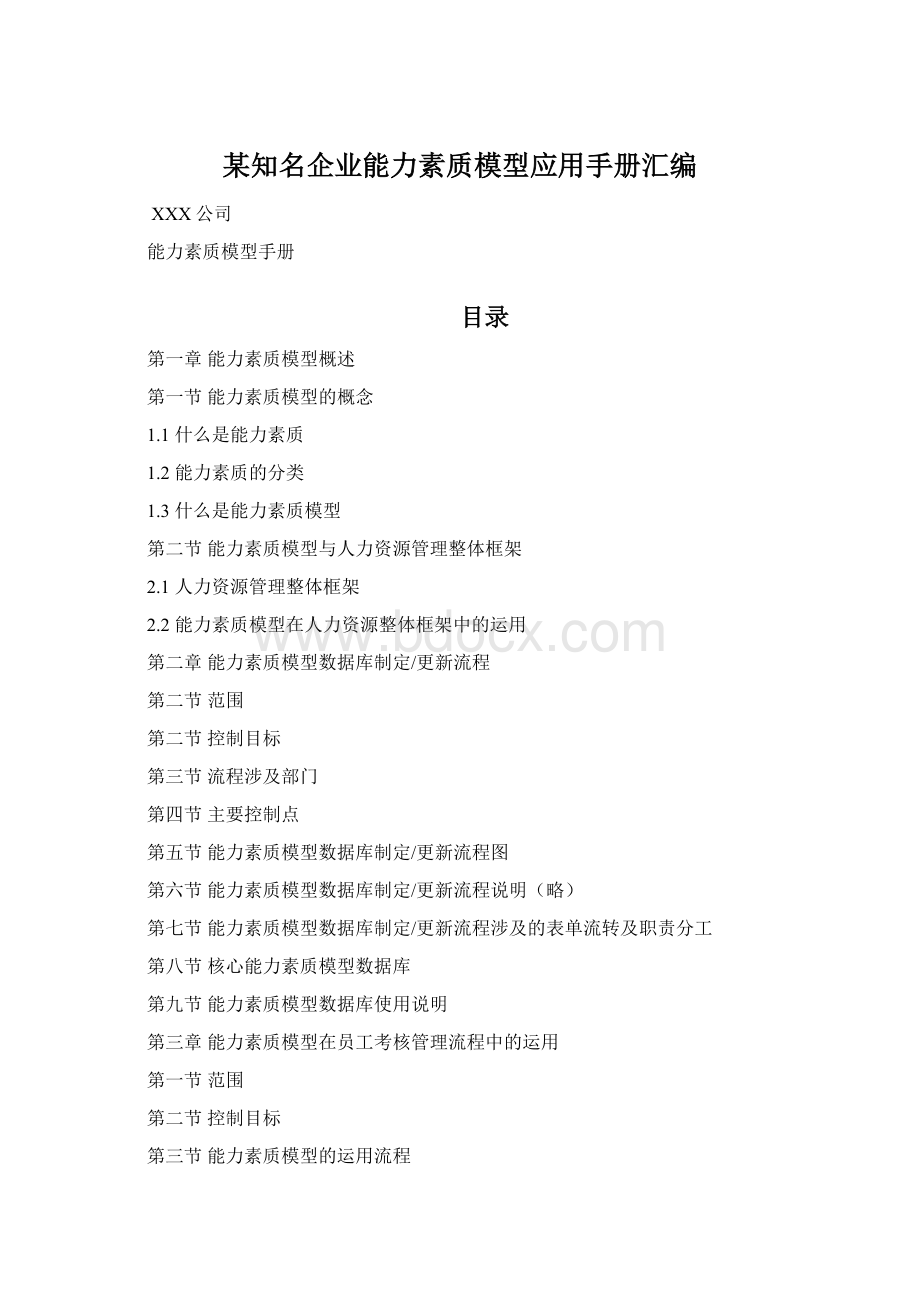 某知名企业能力素质模型应用手册汇编Word文件下载.docx_第1页