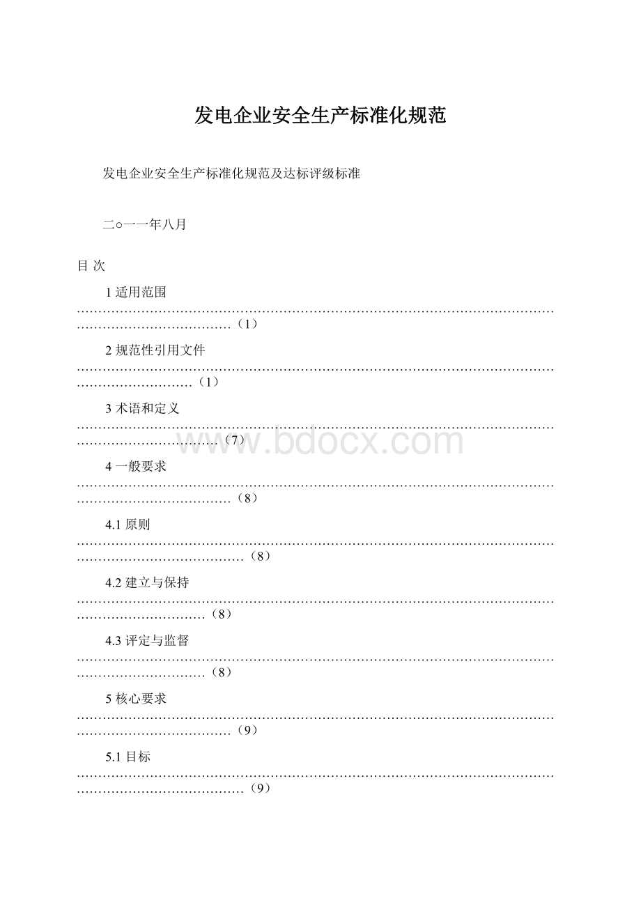 发电企业安全生产标准化规范文档格式.docx