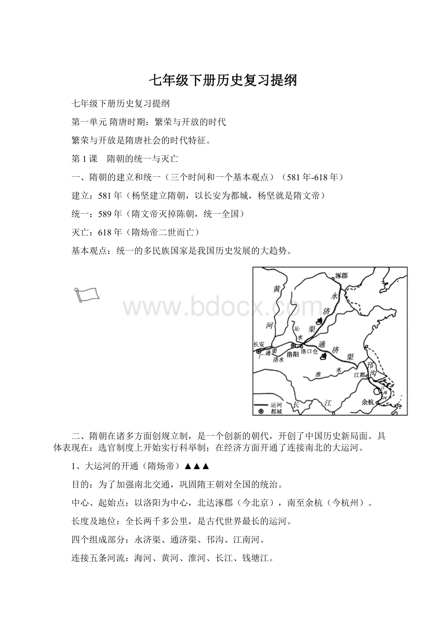 七年级下册历史复习提纲Word格式文档下载.docx_第1页