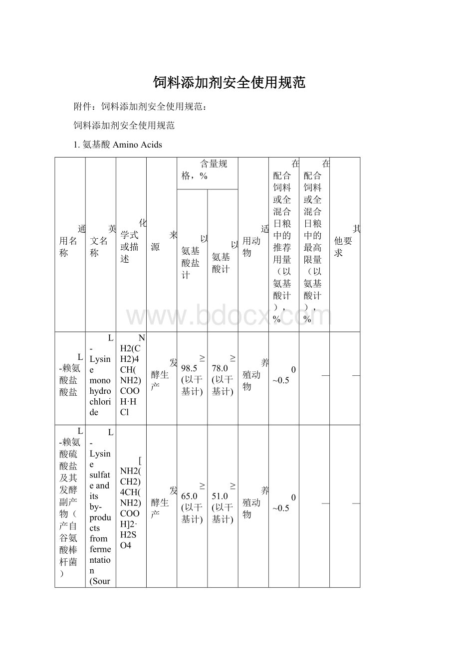 饲料添加剂安全使用规范Word格式文档下载.docx