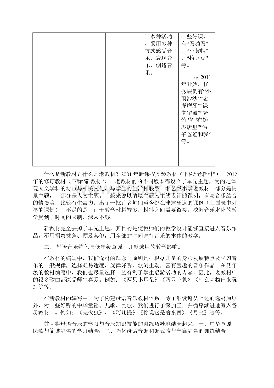 小学音乐新老教材的比较及教学思考.docx_第2页