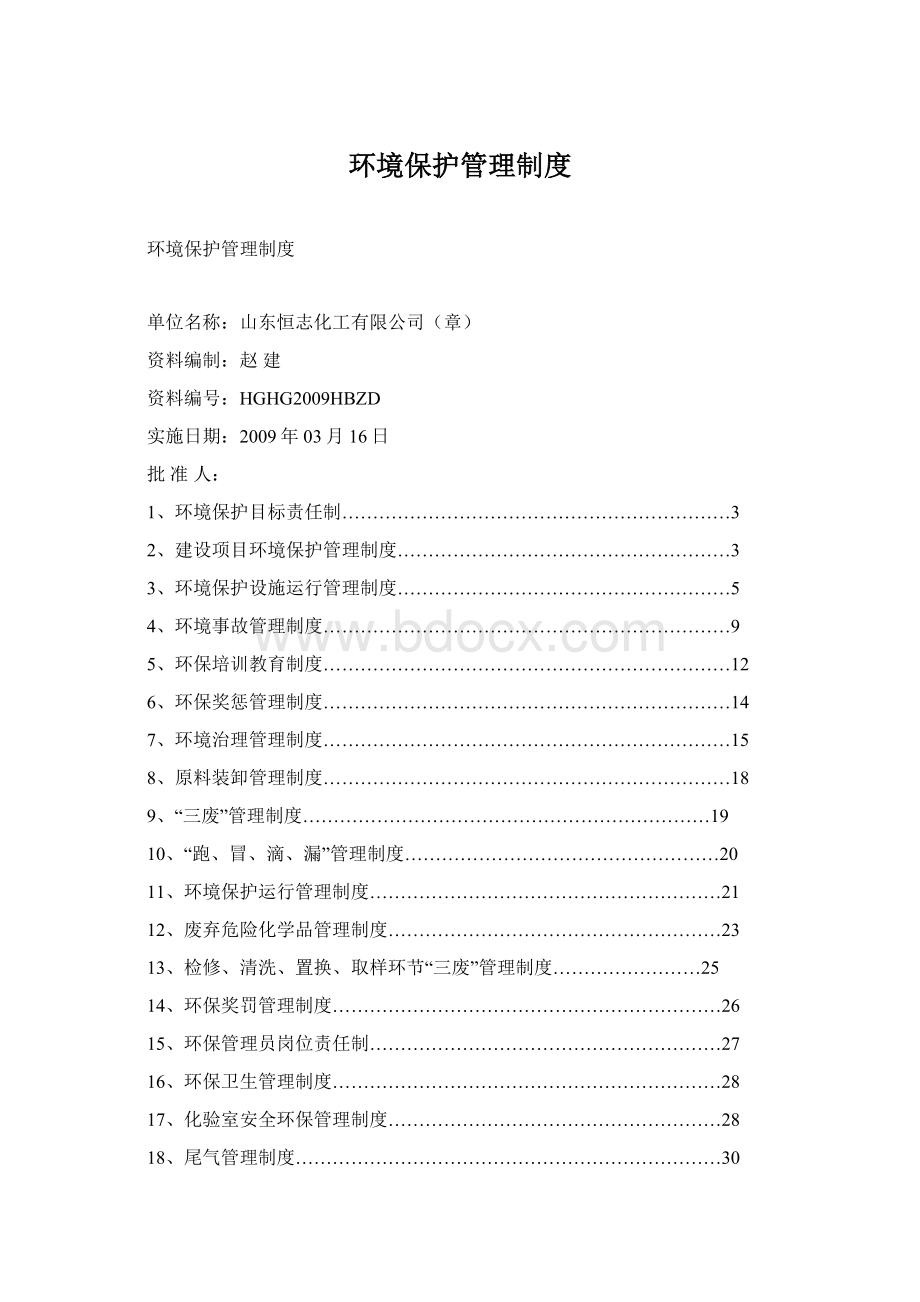 环境保护管理制度文档格式.docx