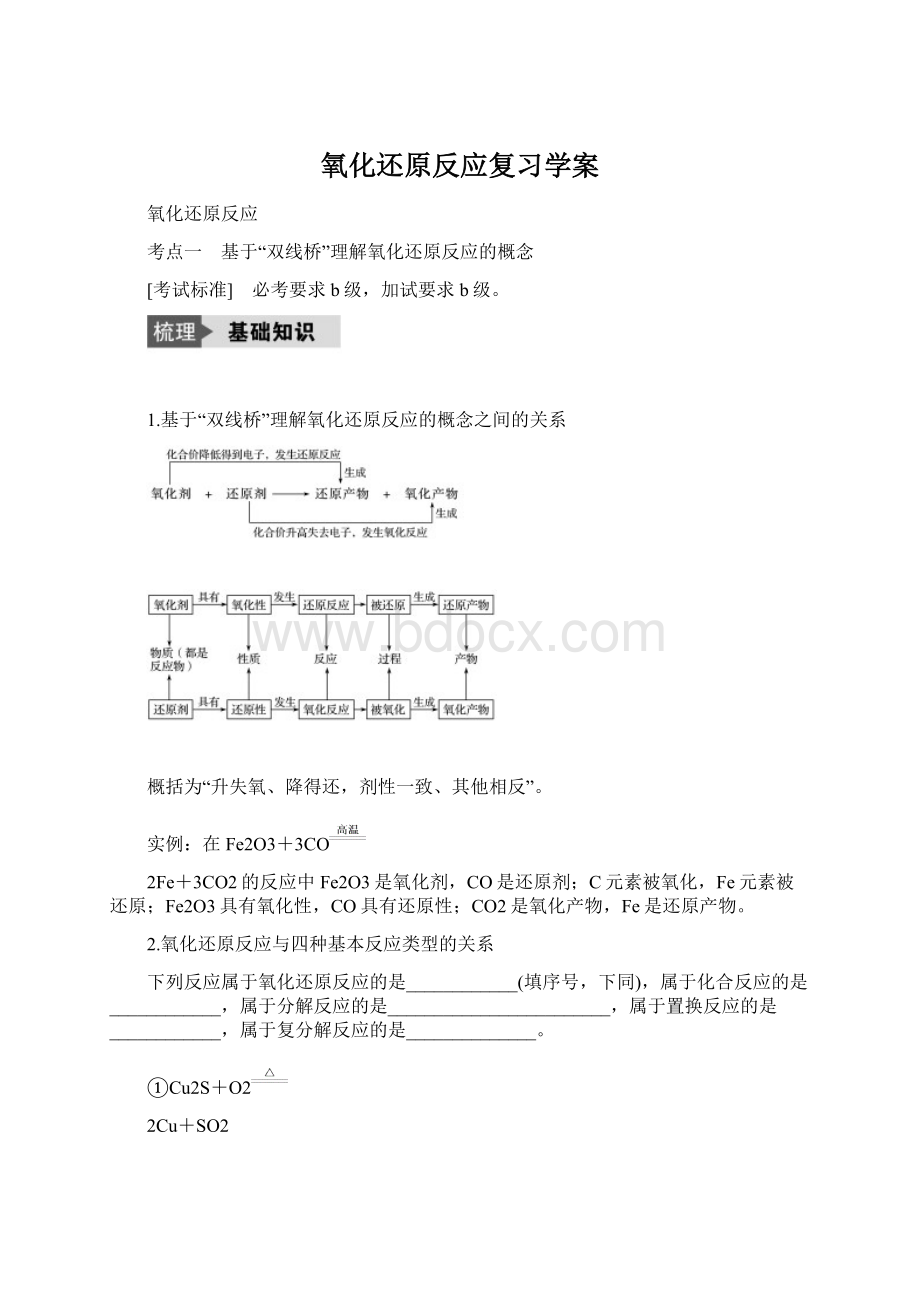 氧化还原反应复习学案.docx_第1页