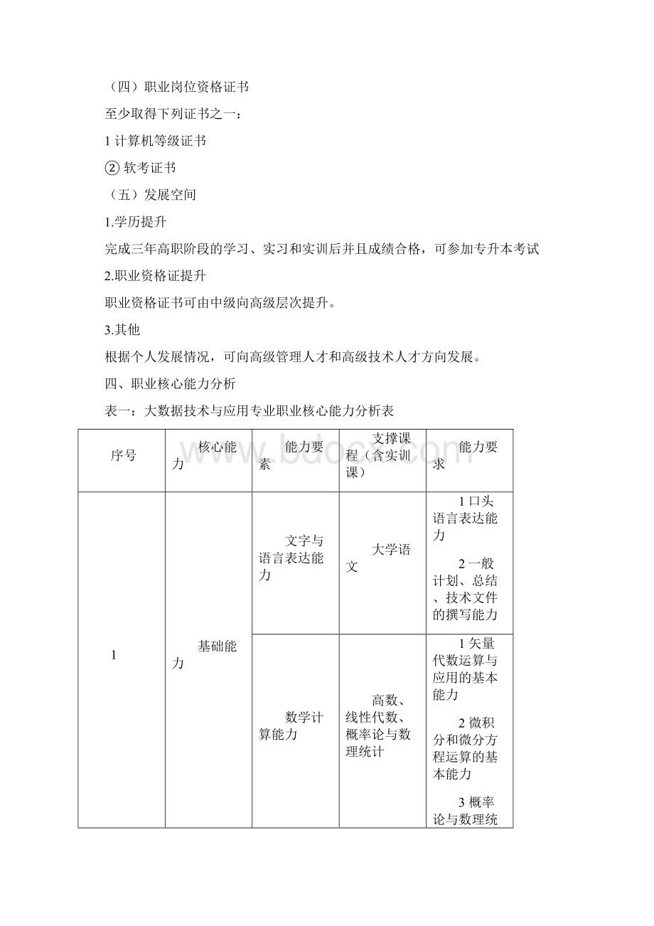 年级大数据技术与应用专业人才培养方案Word文档格式.docx_第3页