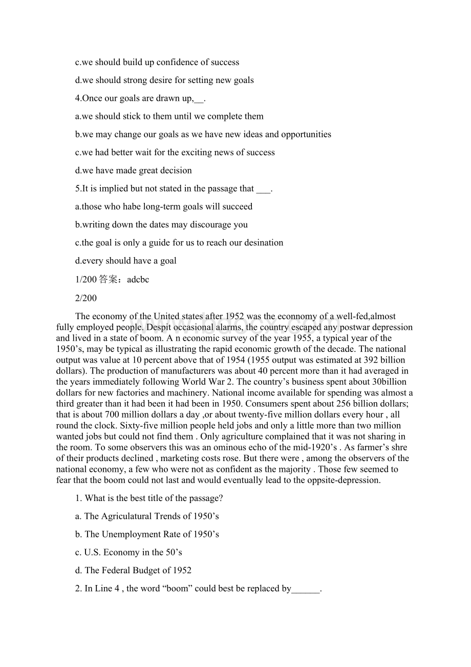 大学英语四级阅读40篇含答案Word格式文档下载.docx_第2页