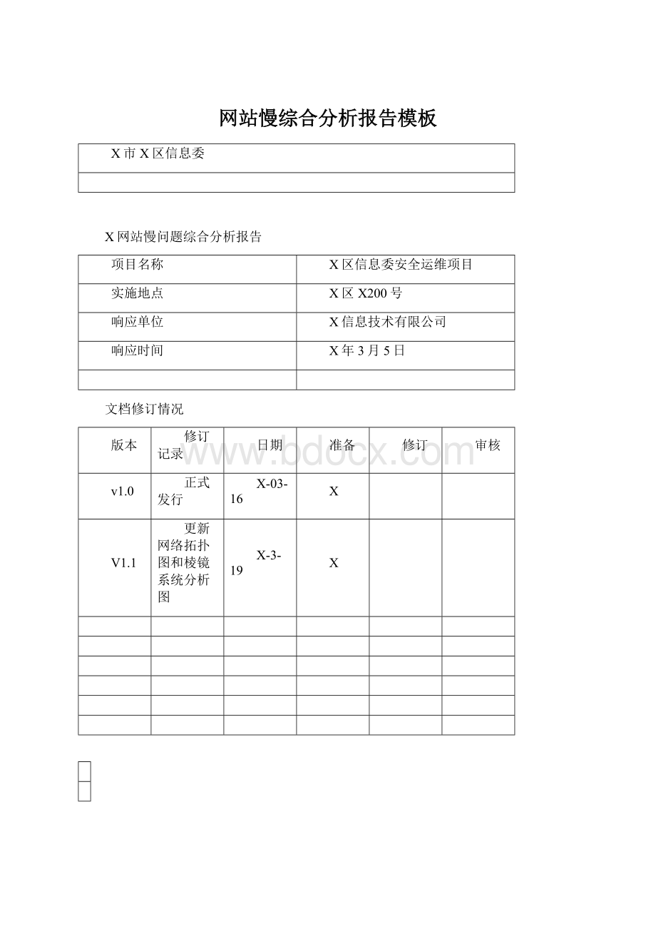 网站慢综合分析报告模板.docx_第1页