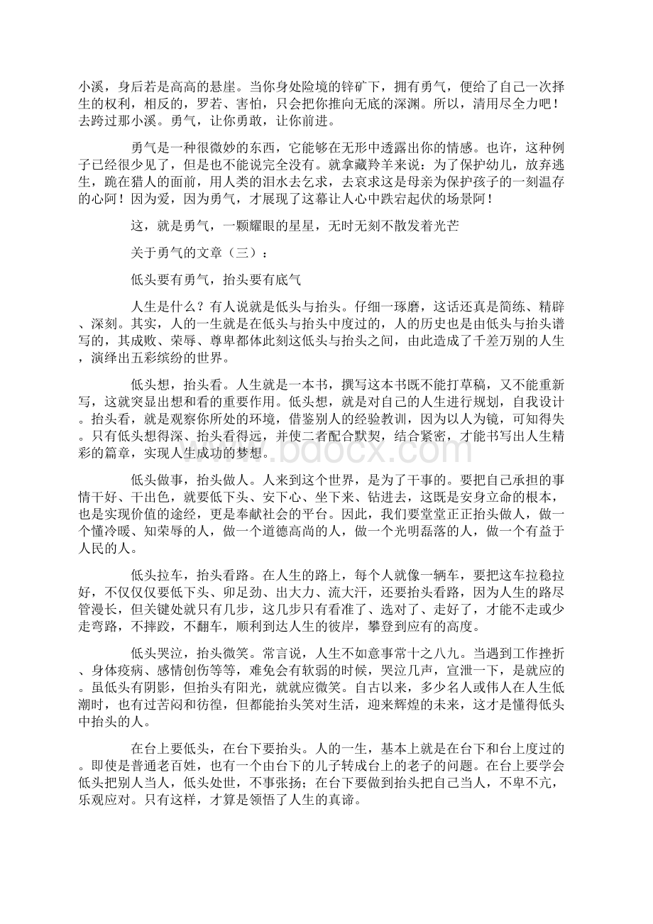 关于勇气的文章精选20篇励志文章.docx_第2页