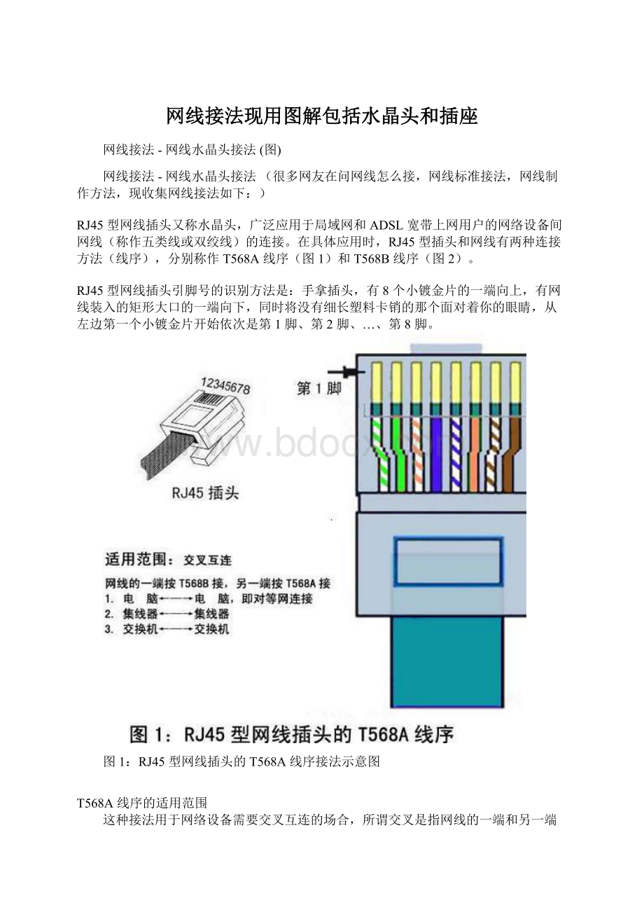 网线接法现用图解包括水晶头和插座.docx