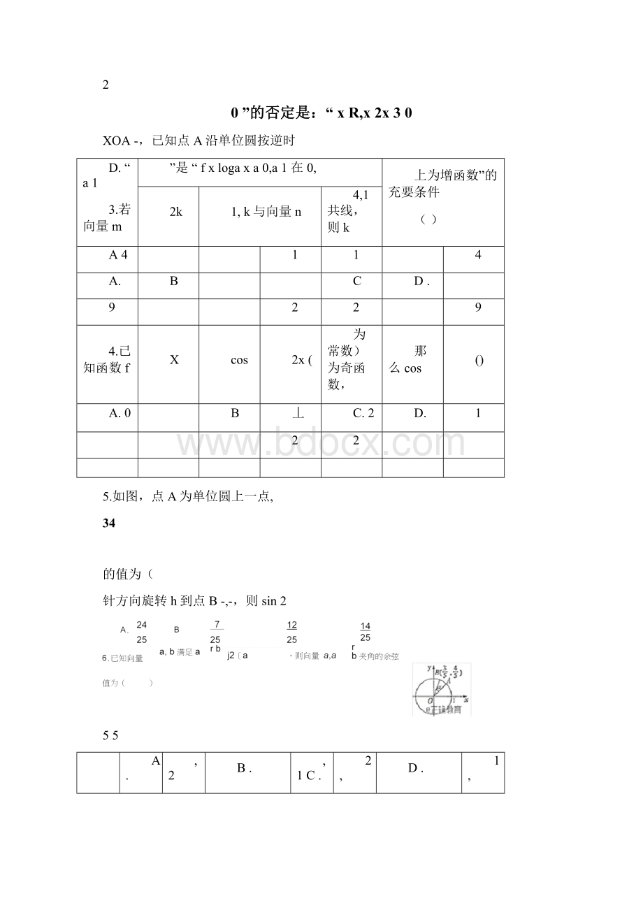 陕西省汉中中学届高三数学上学期第二次月考试题理.docx_第2页